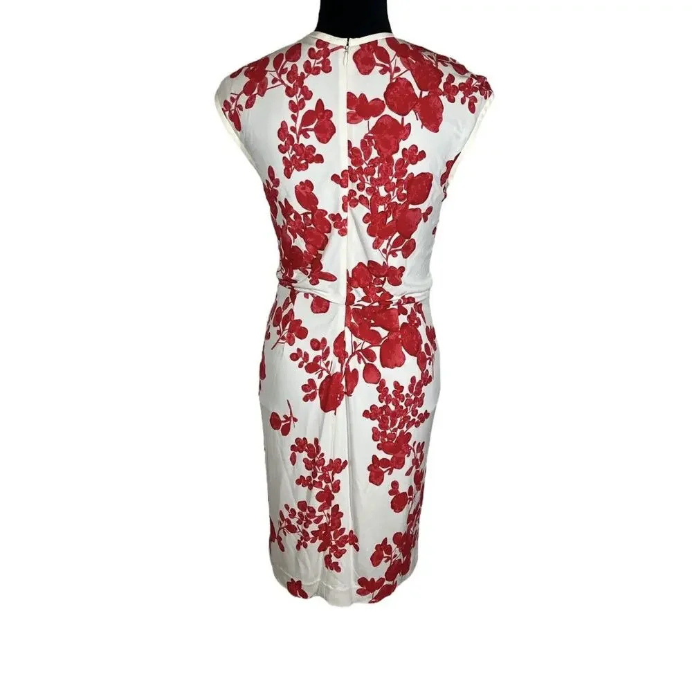Tory Burch Lydie Flora Print Pencil Slim Dress Romantic Workwear Chic Size XS